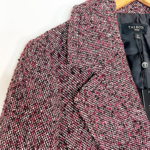 Talbots Red Brown Black Tweed Blazer Jacket NWT - Picture 6 of 15